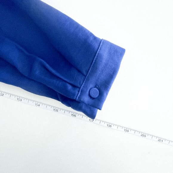 Joe Fresh Midi Polo Dress Long Sleeve Ruffled Blue Medium - Picture 7 of 7